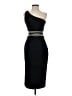 Nicholas Solid Black Cocktail Dress Size 4 - photo 1