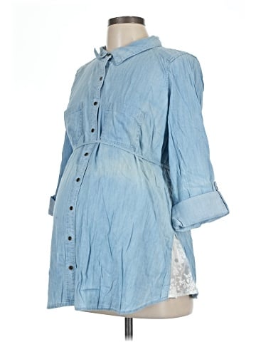 Motherhood 3/4 Sleeve Button-Down Shirt (view 1)