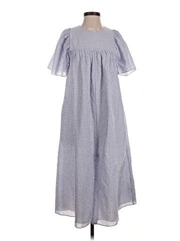 Madewell Flutter-Sleeve Caftan Dress in Gingham (view 1)