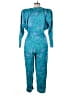 Nora Noh 100% Silk Paisley Teal Jumpsuit Size 12 - photo 2