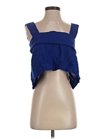 Madewell Curved-Neck Shell Tank in 100% Linen (view 1)