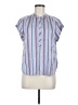 Joie Stripes Blue Short Sleeve Blouse Size M - photo 1