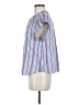 Joie Stripes Blue Short Sleeve Blouse Size M - photo 5