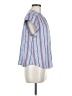 Joie Stripes Blue Short Sleeve Blouse Size M - photo 4