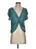 Mittoshop 100% Rayon Teal Short Sleeve Blouse Size S - photo 1