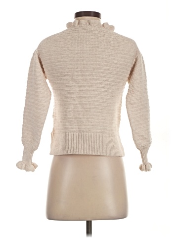 Madewell Ruffle-Neck Pullover Sweater in Cotton-Merino Yarn (view 2)