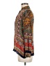 ETRO 100% Silk Paisley Orange Long Sleeve Silk Top Size M (estimated) - photo 5
