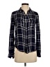 Paige 100% Viscose Plaid Blue Long Sleeve Button-Down Shirt Size XS - photo 1
