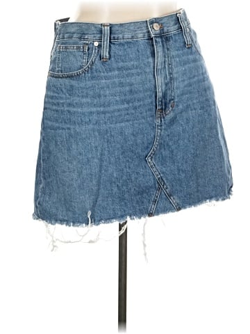 Madewell Rigid Denim A-Line Mini Skirt in Lakeline Wash: Eco Edition (view 1)