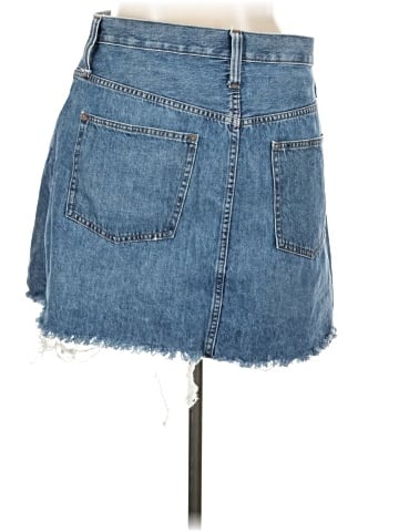 Madewell Rigid Denim A-Line Mini Skirt in Lakeline Wash: Eco Edition (view 2)