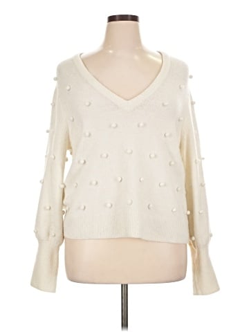 Madewell Bobble Dashwood V-Neck Sweater in Coziest Yarn (view 1)
