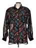Chaus 100% Polyester Paisley Black Long Sleeve Blouse Size L - photo 1