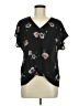 Weston 100% Polyester Black Short Sleeve Blouse Size M - photo 1