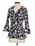 Milano 100% Polyester Animal Print Purple 3/4 Sleeve Blouse Size M - photo 2
