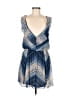 BCBGeneration 100% Polyester Chevron-herringbone Blue Cocktail Dress Size M - photo 1