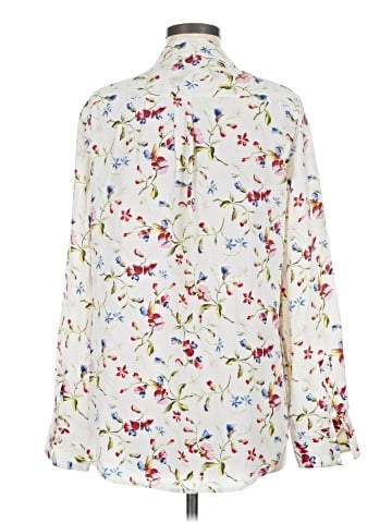 Equipment Long Sleeve Silk Top (view 2)
