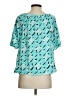 Talbots Graphic Teal Short Sleeve Blouse Size S - photo 2