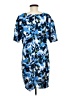 H By Halston Print Blue Casual Dress Size M - photo 2