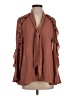 Zara 100% Polyester Brown 3/4 Sleeve Blouse Size S - photo 1