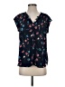 Daniel Rainn 100% Polyester Floral Blue Short Sleeve Blouse Size S - photo 1