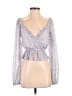 Lulus Silver Long Sleeve Blouse Size XS - photo 1