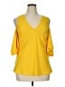 Derek Lam 100% Polyester Yellow 3/4 Sleeve Top Size XL - photo 1
