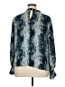 Worthington 100% Polyester Animal Print Blue Long Sleeve Blouse Size XL - photo 2