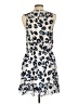 Parker 100% Polyester Animal Print Blue Casual Dress Size L - photo 2