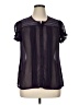 Xhilaration 100% Polyester Purple Short Sleeve Blouse Size XL - photo 1