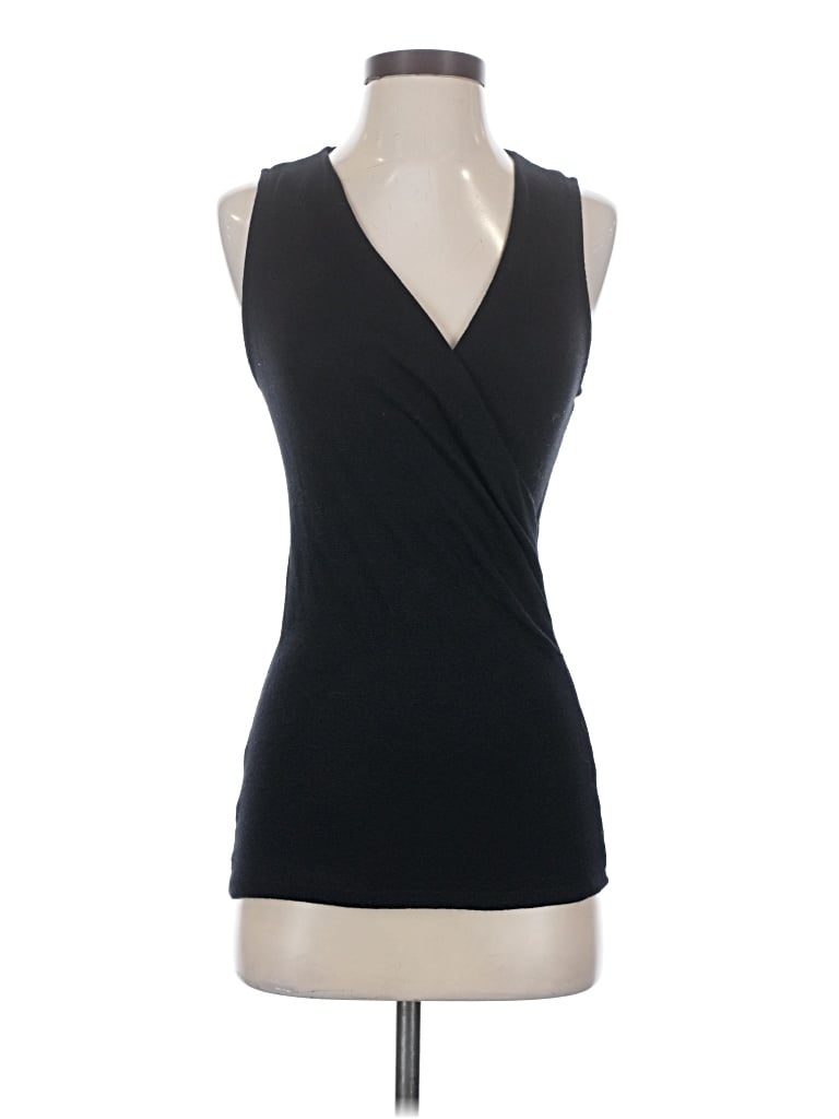 Pre-owned Michael Stars Sleeveless Top Black Plunge Neckline Tops