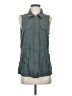 Maurices 100% Rayon Teal Sleeveless Button-Down Shirt Size S - photo 1