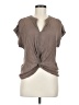 Lily White Gray Short Sleeve Blouse Size M - photo 1