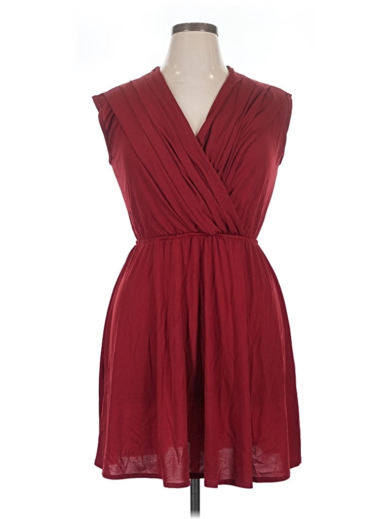 Pre-owned Assorted Brands Cocktail Dress In Burgundy