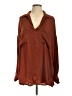 Free People 100% Polyester Brown Long Sleeve Blouse Size L - photo 1