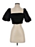 Zara 100% Cotton Black Short Sleeve Top Size S - photo 1