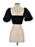 Zara 100% Cotton Black Short Sleeve Top Size S - photo 2