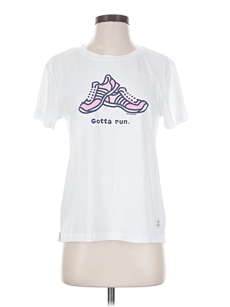 Pre-owned Life Is Good Active T-shirt In White