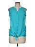 Zac & Rachel 100% Polyester Teal Sleeveless Blouse Size M - photo 1