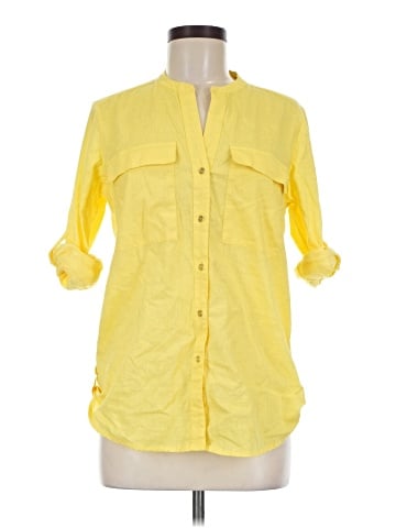 Calvin Klein 3/4 Sleeve Button-Down Shirt (view 1)