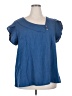 Unbranded Blue Short Sleeve Blouse Size XXL - photo 1