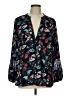 Charter Club 100% Polyester Floral Black Long Sleeve Blouse Size L - photo 1