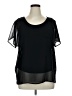 Design History Black Short Sleeve Blouse Size XL - photo 1