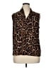 Anne Klein Animal Print Brown Sleeveless Blouse Size 1X - photo 1
