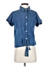 Bebe 100% Cotton Blue Short Sleeve Button-Down Shirt Size L - photo 1