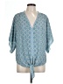 Max Studio 100% Polyester Blue Short Sleeve Blouse Size L - photo 1