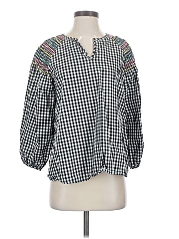 Madewell Smocked Gingham Top (view 1)