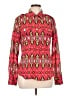 Tory Burch Print Red Long Sleeve Blouse Size 12 - photo 1