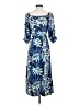 Roxy 100% Viscose Tropical Blue Casual Dress Size XS - photo 2