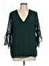 Calvin Klein 100% Polyester Green 3/4 Sleeve Blouse Size L - photo 1
