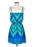 Express 100% Polyester Chevron-herringbone Teal Casual Dress Size S - photo 2
